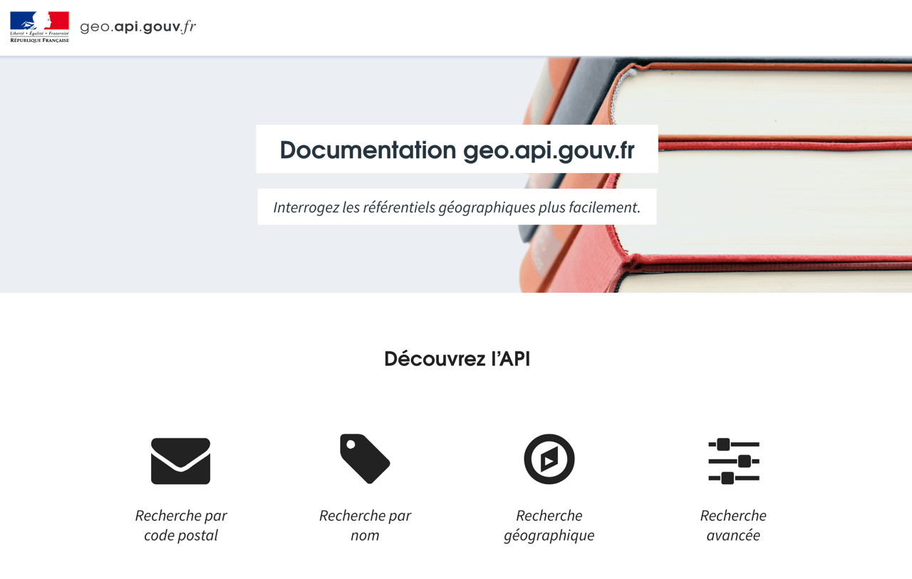 Interface de API Géo