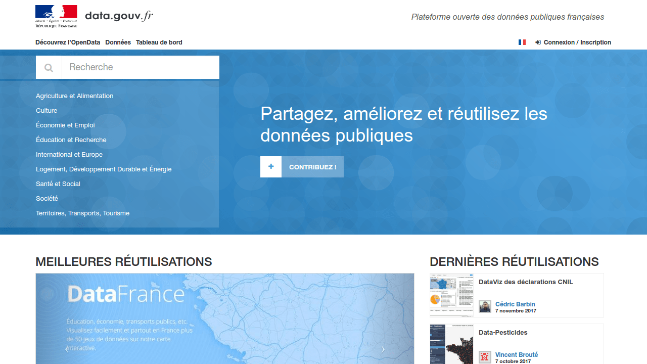 Interface de data.gouv.fr