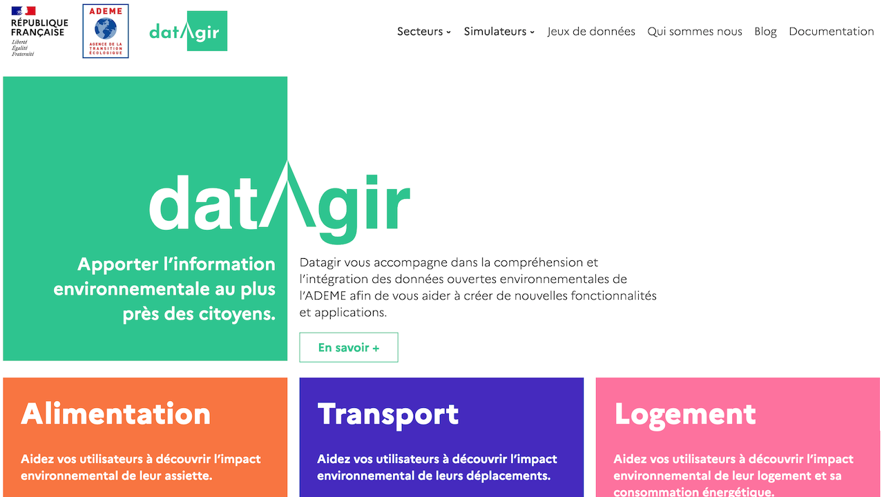 Interface de Datagir (ex Ecolab)