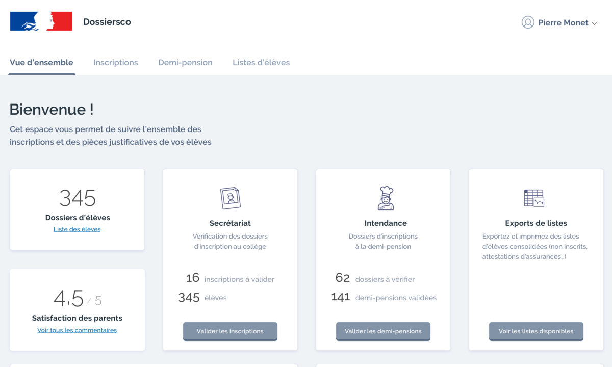 Interface de DossierSCO