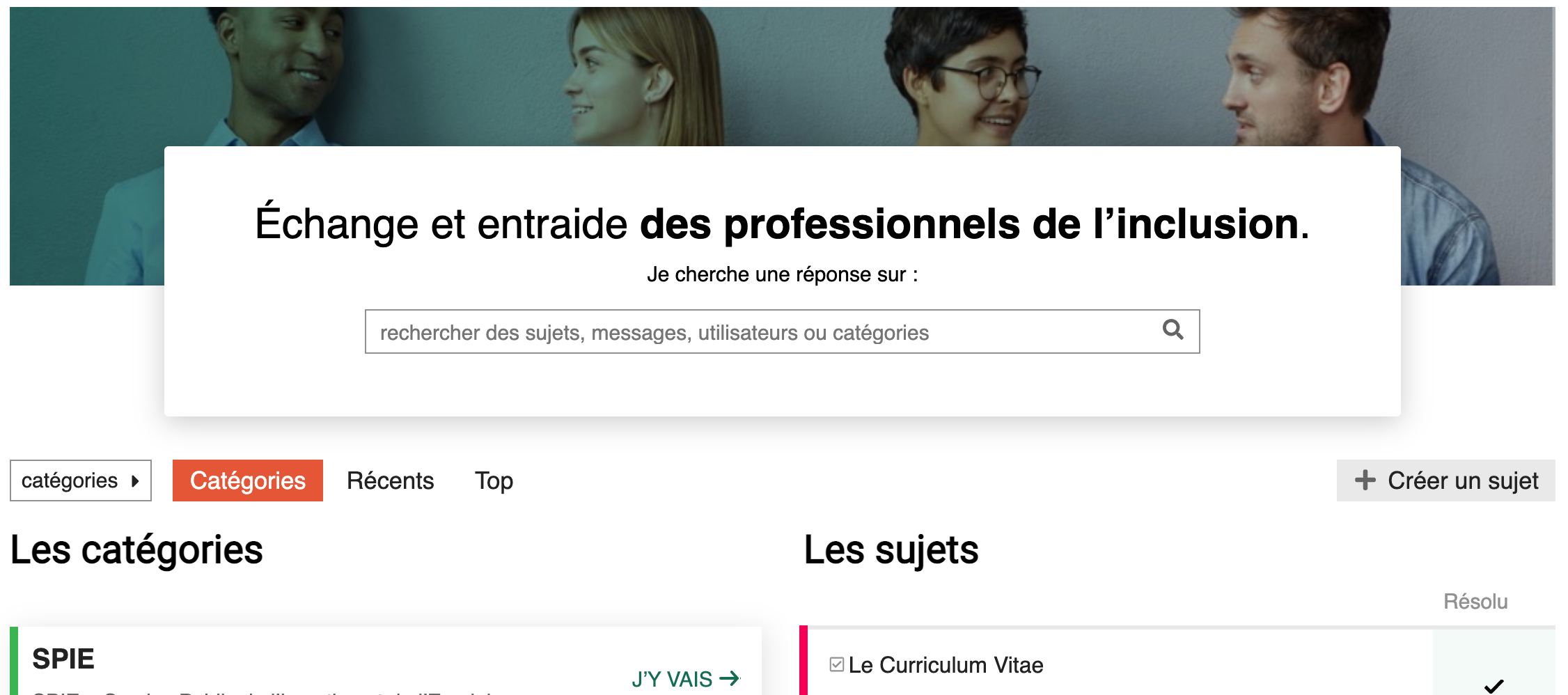 Interface de Le forum de l'inclusion (ITOU)