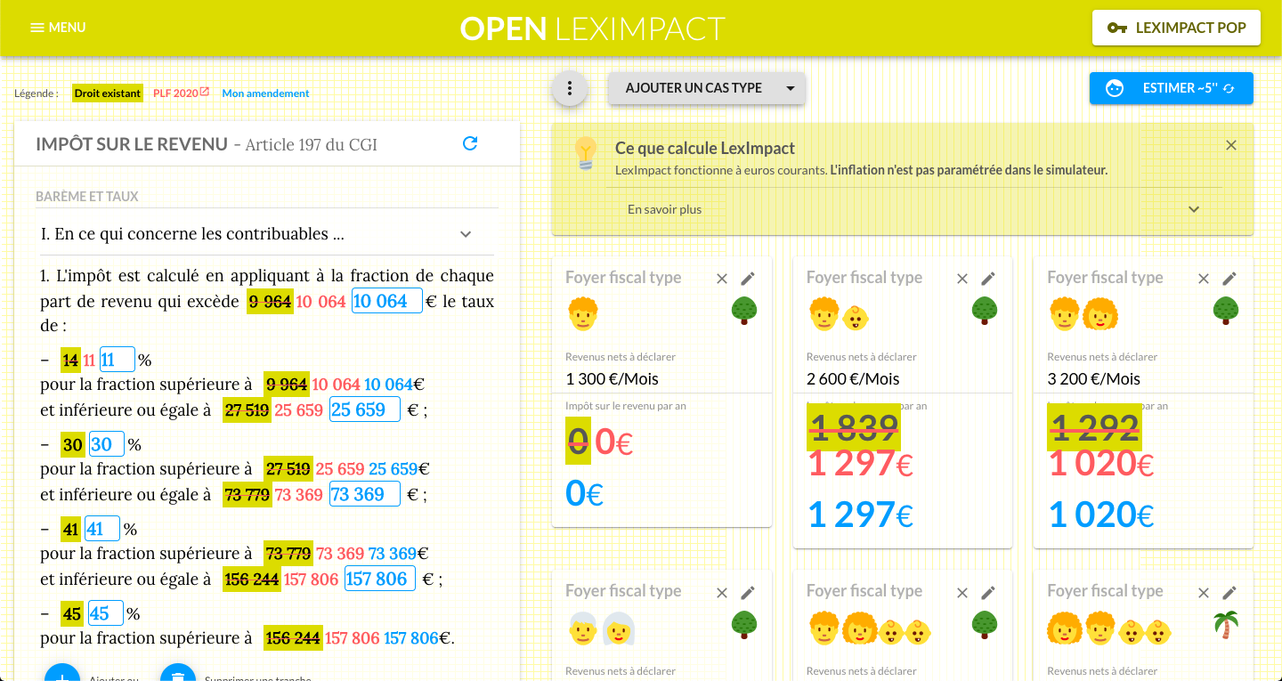 Interface de LexImpact