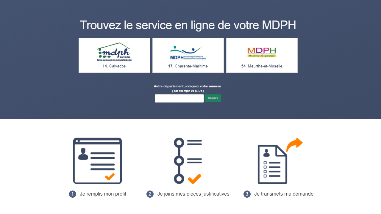 Interface de MDPH en ligne