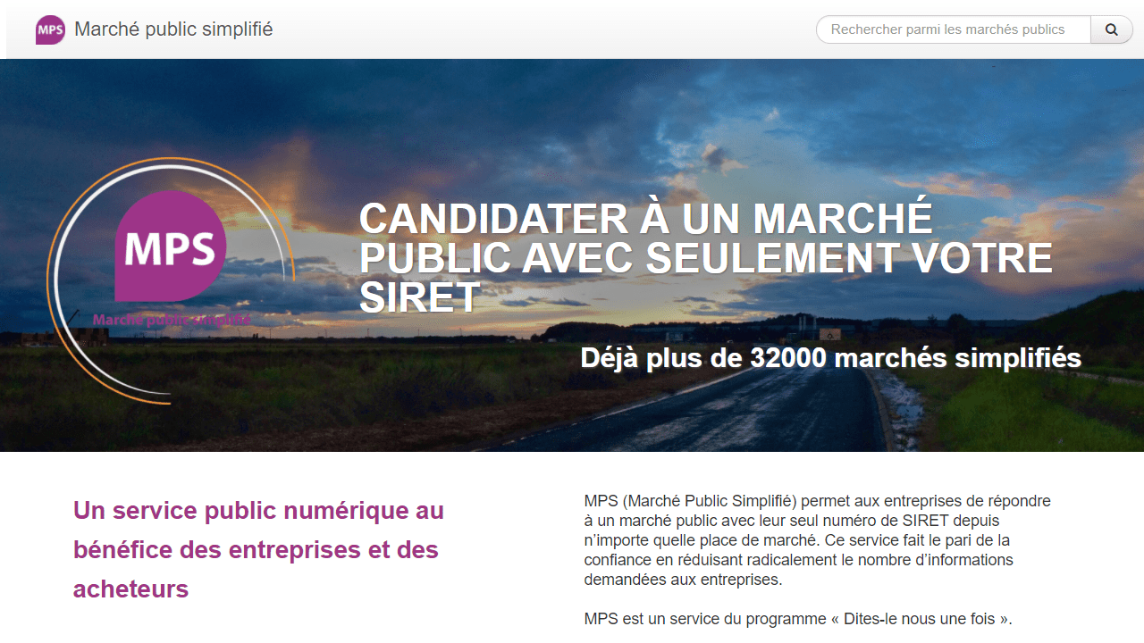 Interface de Marchés publics simplifiés