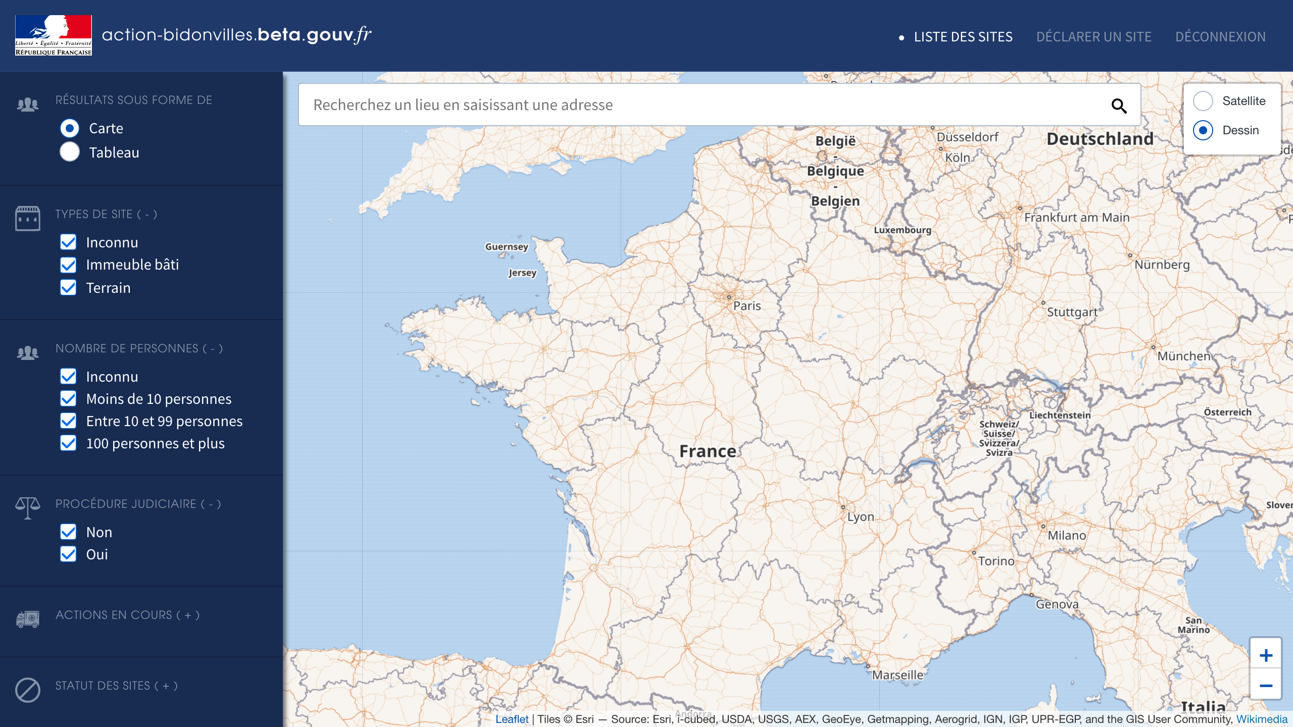 Interface de Résorption bidonvilles