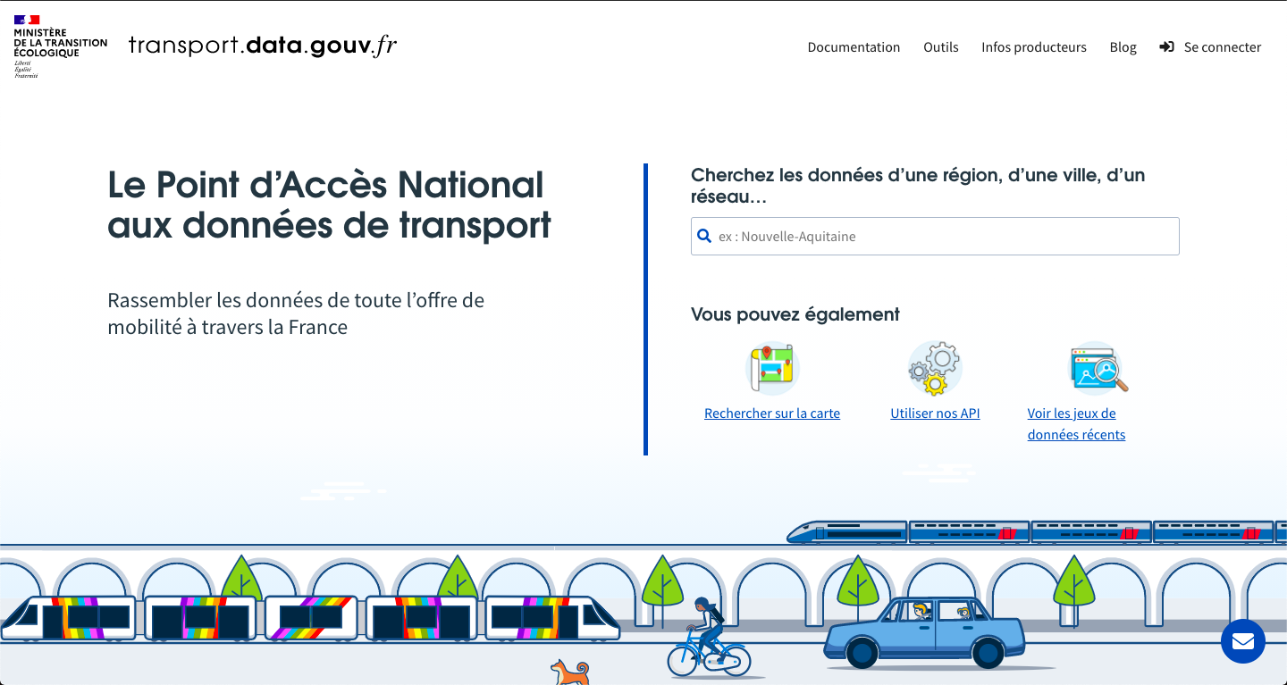 Interface de transport.data.gouv.fr
