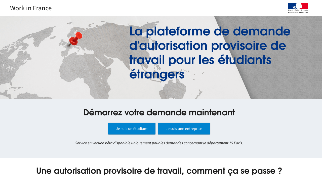 Interface de Work in France